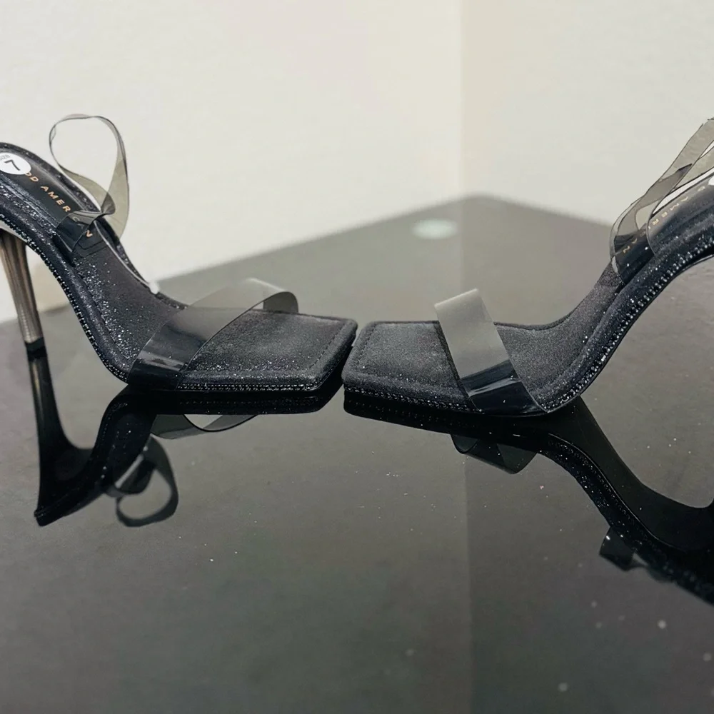 Black Glitter Women's Shoes - Picture 3 of 5